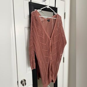 Torrid Mauve Open Knit Cardigan